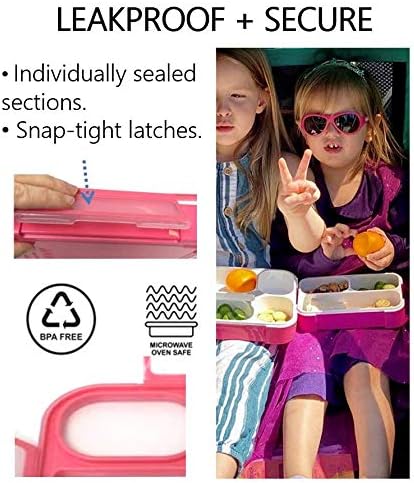 Small Snack Containers for Kids Toddlers - 3 Compartments (Set of 3) - Leak-Proof Boxes with Lids - BPA-Free Plastic Mini Bento Lunch Box - Ideal for School, Daycare, Holds 2 Cups (Pink Coral+Orange)