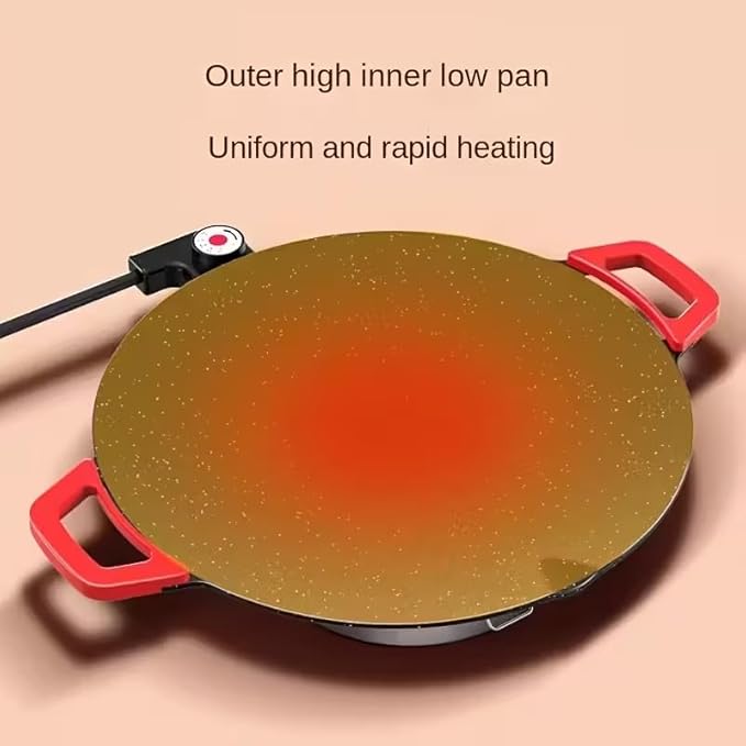 Smokeless Indoor Electric Grill & Nonstick Griddle – Compact, Fast-Heating Tabletop Grill for Steaks, Burgers, Pancakes, BBQ, and Everyday Indoor Cooking (Flat-15.7")