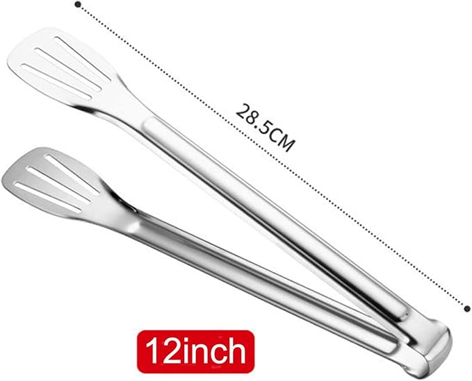 2 Pack Kitchen Tongs Stainless Steel Locking Cooking Barbecue Grilling Food Tongs Kitchen Clamps Sturdy High Resistant Heat Tongs (4PC (7inch,9inch,12inch,14inch))
