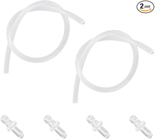 2 Pcs Milk Tubes Hoses with 4 Connectors, 14.96in Silicone Milk Tube Hoses Replacement Pipe Ideal Replacement Accessories Part for Jura HP3 Coffee Machines E6/E8/Z10