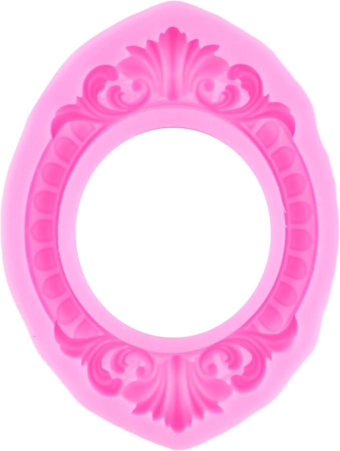 Mujiang Photo Frame Fondant Mold Picture Frame Silicone Mold Vintage Frame Molds for Cake Decorating Cupcake Topper Chocolate Candy Polymer Clay Set Of 4