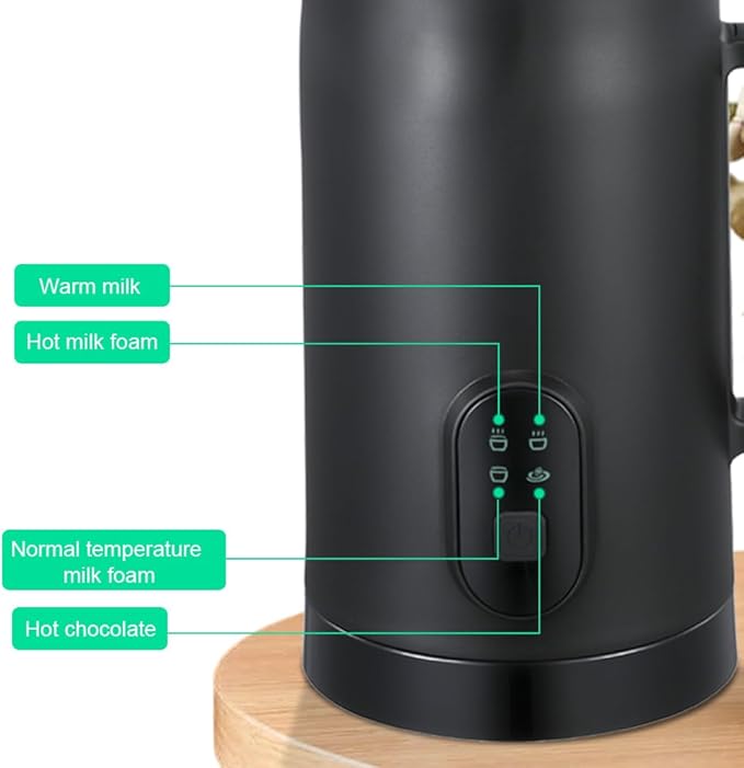 Matybobe Electric Milk Frother 4-in-1 400W 580ml/19.61oz Hot and Cold Milk Foamer Silent Operation Anti Slip Stainless Steel Milk Steamer for Latte Cappuccinos Macchiato Hot Chocolate Milk