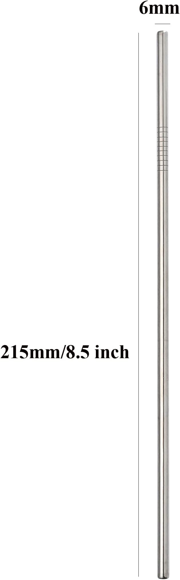 Reusable Metal Straw 24Pack.8.5" Stainless Steel Straight Straws for Drinks.Drinking Straws in Bulk for 30 oz & 20 oz Tumblers Yeti Water Bottle.Dishwasher Safe (8.5" - Silver, 24pcs - Straight)