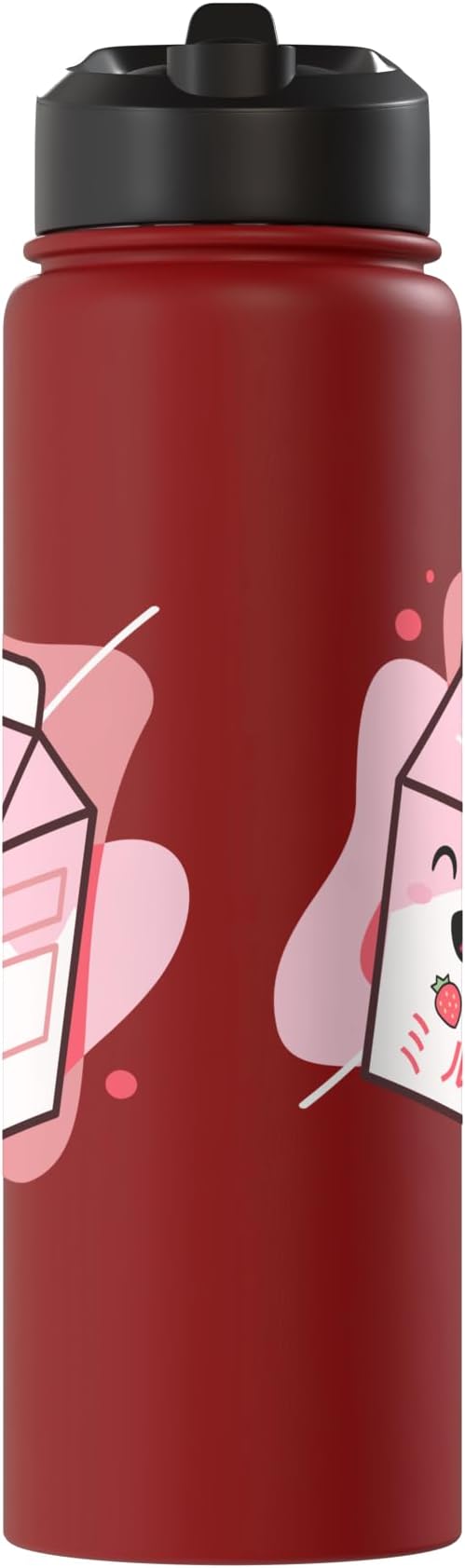 Kawaii Milk Cow Retro Japanese Strawberry Strawberry Milk Stainless Steel Insulated Water Bottle