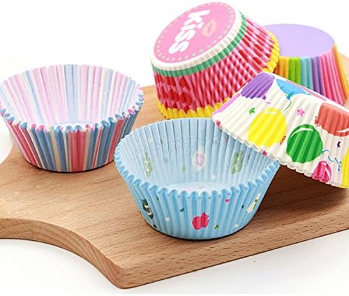 500 Packs Random Colorful Premium Greaseproof Cupcake Liners No Muffin Pan Needed Cupcakes