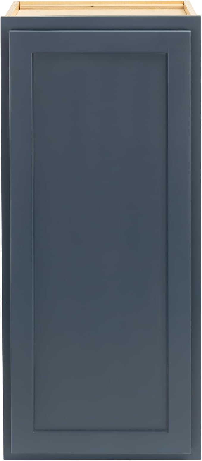Quicklock RTA (Ready-to-Assemble) 42" Tall Wall Kitchen Cabinets - Shaker Style | 100% Hardwood | Made in America | Soft Close Hardware (Needlepoint Navy, 12''D x 15''W x 42''H)