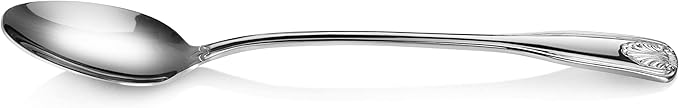 New Star Foodservice 58420 Shell Pattern, 18/0 Stainless Steel, Iced Teaspoon, 7.2-Inch, Set of 12