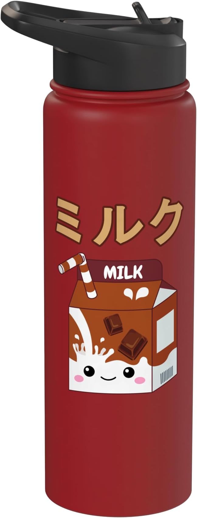 Cute Kawaii Chocolate Milk Japanese Anime Otaku Milkshake Stainless Steel Insulated Water Bottle