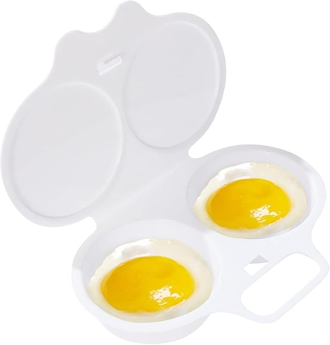 Egg Poacher, Microwave Egg Boiler Poacher, Microwave Egg Poacher, 2 Cavity Nonstick Maker With Lid, Cooker, Specialty Cookware