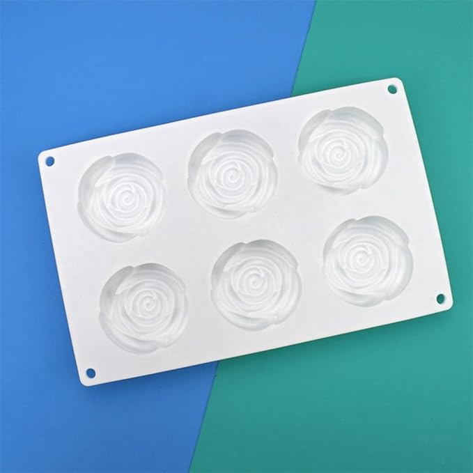 Flower Silicone Cake Ice Cream Chocolate Mold Soap Silicone Molds 3D Cupcake Bakeware Baking Dish Cake Pan (Flower K_10.72 X6.8 X1 inch)