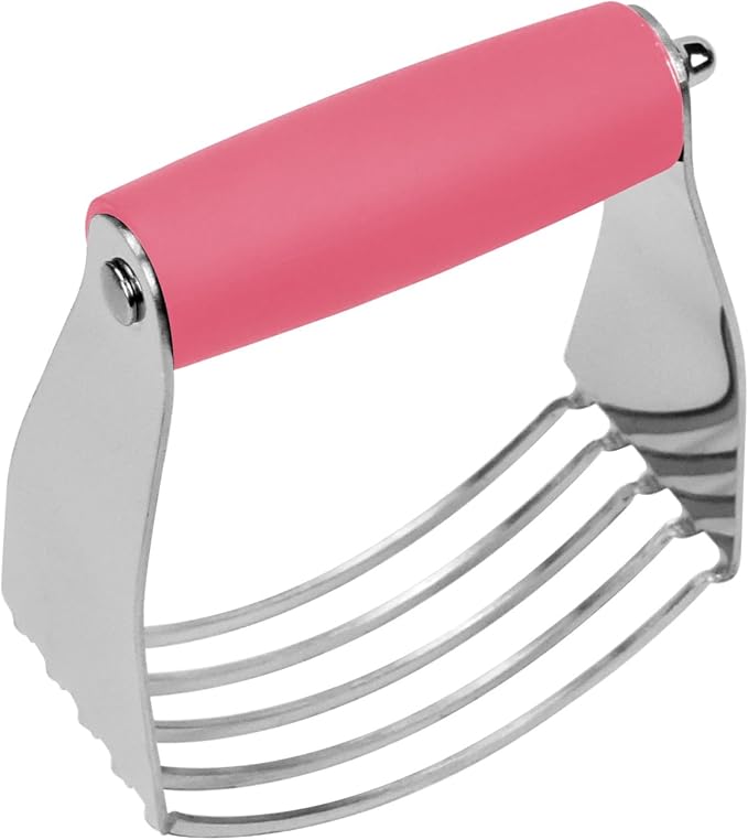 Dough Blender Heavy Duty Pastry Cutter Stainless Steel Butter Cutter Professional Baking Tool For Mixing Flour Butter (Pink)