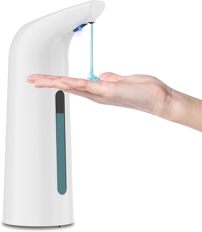 Automatic Soap Dispenser Touchless,400ML Hand & Dish Countertop Electric Liquid Dispenser with Sensor,Modern 4 Gear Adjustable Waterproof Battery Operated Kitchen Auto Soap Pump