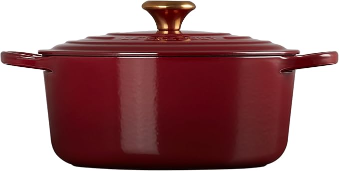 Le Creuset Enameled Cast Iron Signature Round Dutch Oven, 5.5 qt., Garnet