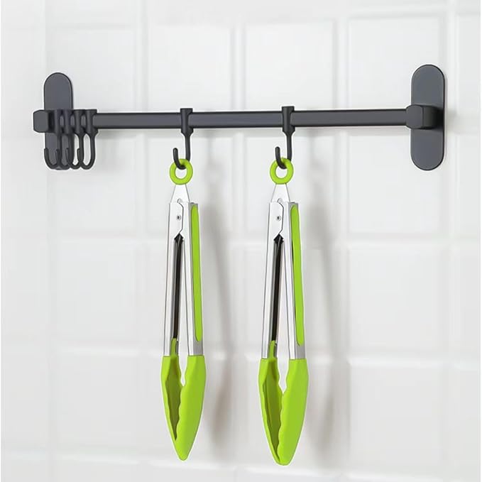 2-Pack of 9" (Small) & 12" (Large) Kitchen Tongs Set: Non-Stick Silicone-Stainless Steel Cooking Tongs, BPA Free, Heat Resistant (480°F) - Non-Slip Grip & Locking Metal Food Tongs (Green)