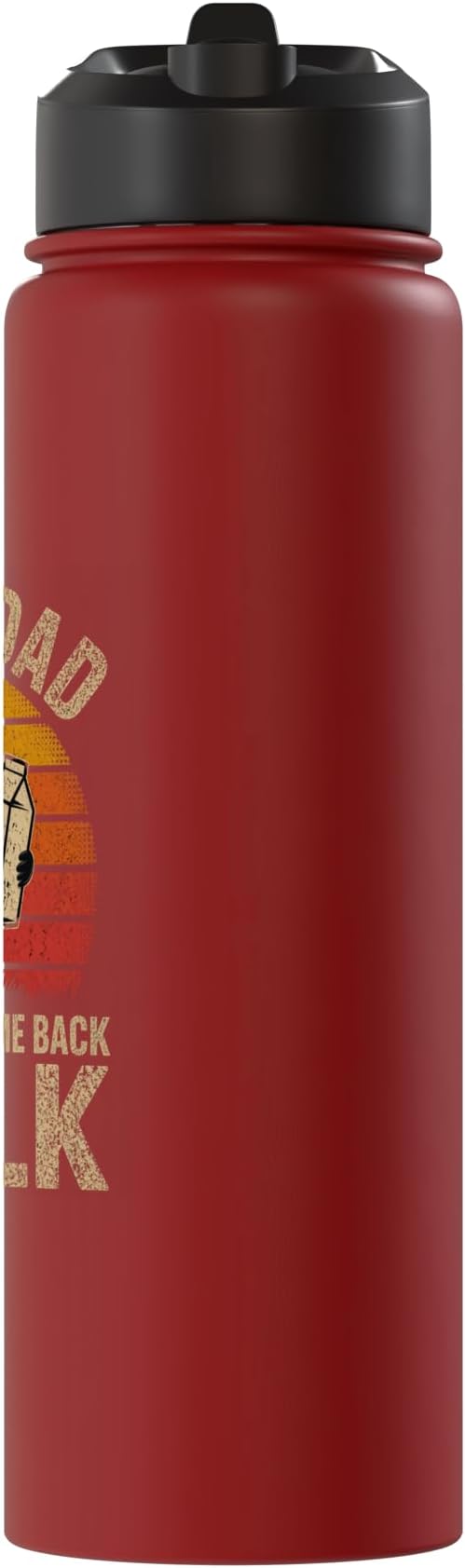 Just A Dad Who Always Came Back With The Milk Raccoon Retro Stainless Steel Insulated Water Bottle