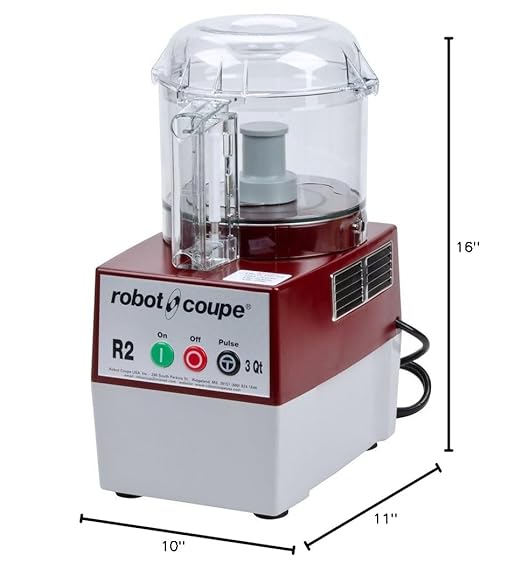 Robot Coupe R2B CLR Commercial Cutter Mixer With 2.9 Liter Clear Polycarbonate Batch Bowl, 1-HP, 120-Volts