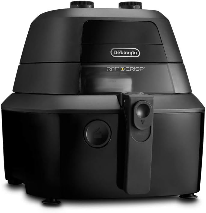 De'Longhi Rapid Crisp Air Fryer, 4-Quart, 1700-Watt Cooker, Fries, Crisps, Roasts, Bakes, Pizza, 4 Preset Temperatures, up to 20% Faster Cooking, Easy Clean Nonstick, FH2133
