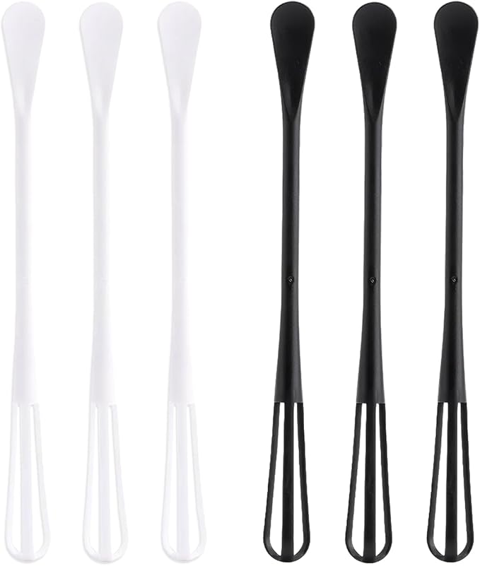 6PCS Tiny Whisk, Mini Whisk, Multi-function, Small and Easy to Clean, Easy to Use, for Stirring, Beating, Mixing Ingredients, Mixing Sauces (White and Black)