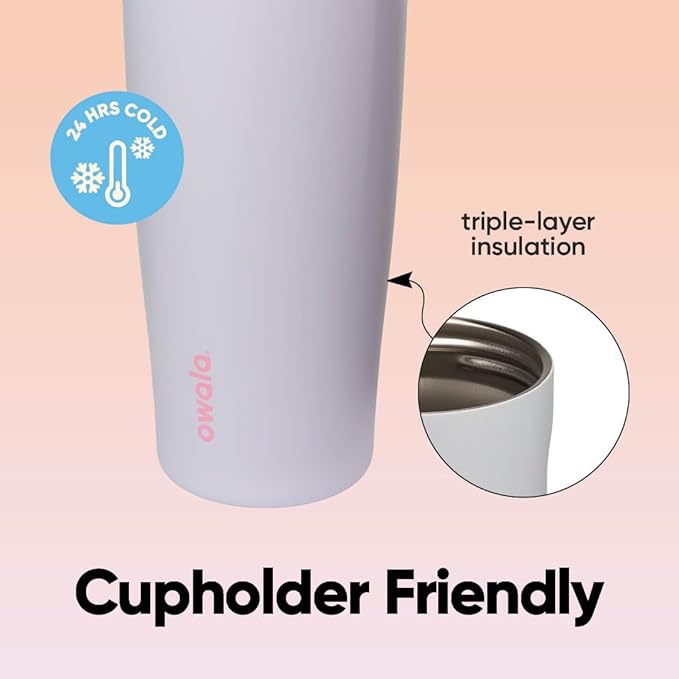 Owala FreeSip Sway Insulated Stainless Steel Water Bottle with Two-Way Spout, Built-In Straw and Bucket Handle, Made for Travel, School, and Sports, 30oz, BPA Free, Leak Proof, Beach House
