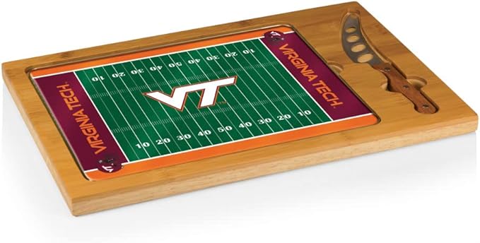 PICNIC TIME NCAA Icon Glass Top Cutting Board & Knife Set, Cheese Boards Charcuterie Boards, Serving Platter, (Parawood & Bamboo)