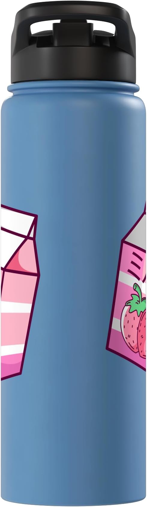 Kawaii Japanese Pink Retro 90s Strawberry Milk Carton Stainless Steel Insulated Water Bottle