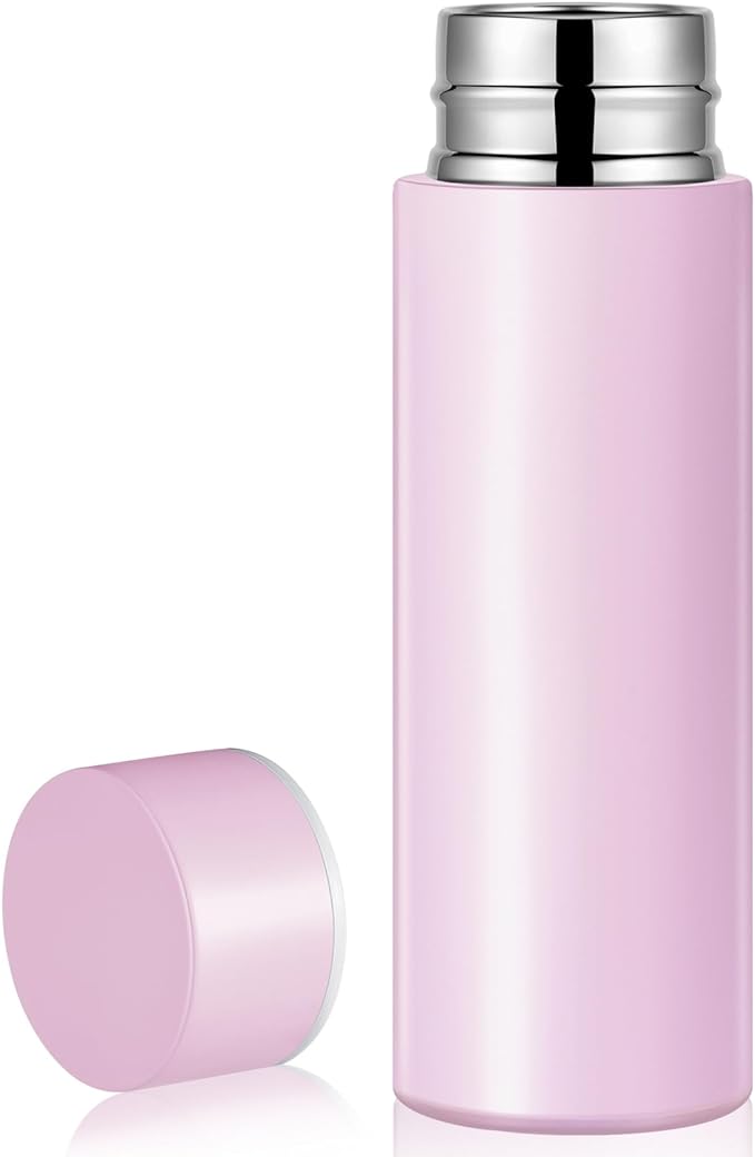 Irenare 5oz Mini Water Bottle Mini Insulated Stainless Steel Bottle Purse Water Bottle Cute Leak Proof Flask Keeps Drink Cold and Hot for Purse Women(Purple,1 Piece)