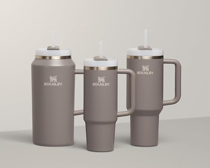 STANLEY Quencher H2.0 Tumbler with Handle and Straw 30 oz | Flowstate 3-Position Lid | Cup Holder Compatible for Travel | Insulated Stainless Steel Cup | BPA-Free | Stone