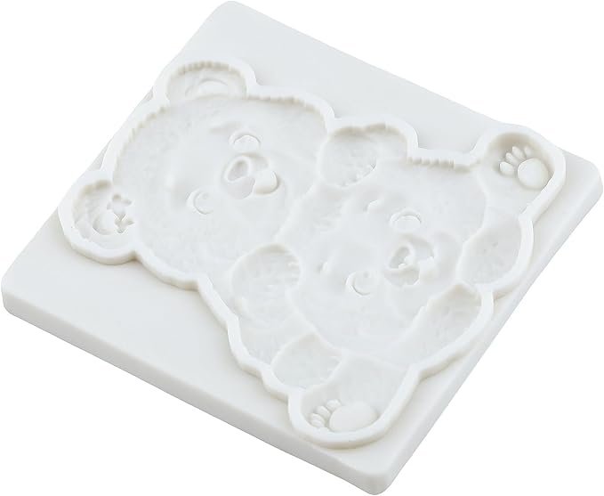 Bear Silicone Fondant Molds Bear Chocolate Candy Mold For Teddy Bears Cake Decoration Wedding Birthday Party Cupcake Topper Polymer Clay Gum Paste Set of 4