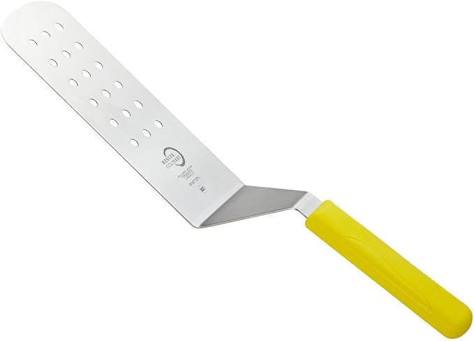 Mercer Culinary Millennia Perforated Turner, 8 Inch x 3 Inch Blade, Yellow Handle