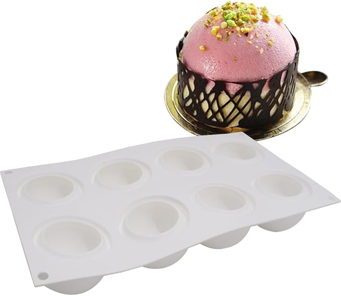Baking Accessories And Tools Silicone Chocolate Mold Silicon Ball Cake Moulds 3D Half Sphere Candy Truffle Baking Tray (Round D_11.88 X6.96 X1.96inch)