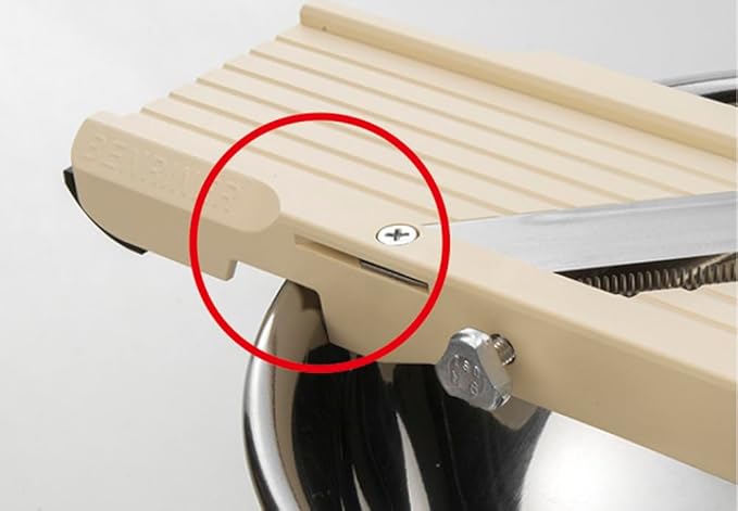 Benriner Mandoline Slicer with 4 Blades, Japanese Stainless Steel, BPA Free, 12.75 x 3.625-Inches, Beige