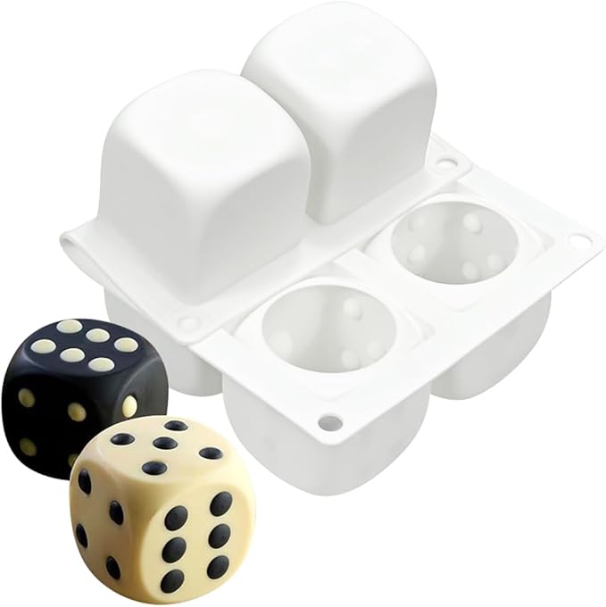 mostsom Silicone Molds Mousse Mold Silicone Pastry Mold 6 Cavity 3D Dice Dessert Mousse Cake Molds for Baking DIY Craft Soap Candle Mold Cake Decoration Tools (A_ Dice Shape)