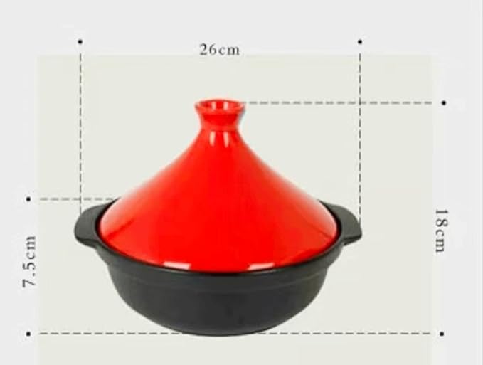 Moroccan Tagine Cooking Pot Cast Iron Enamel Stew Casserole Slow Cooker With Anti-Scalding Handles(Color:Green)