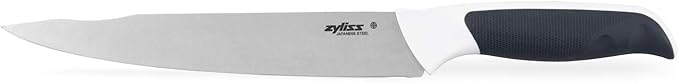 Zyliss Comfort Carving Knife, 18.5cm/7.25in, Japanese Stainless Steel, Non-Slip Handle, Blade Cover for Safety Black/White, Professional Sharp Kitchen Knife/Meat Knife, Dishwasher Safe