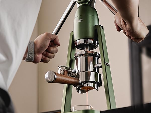 Manual Espresso Maker Set - Hand Press Espresso Machine – 12Bar Pressure Profiling, Dual-Lever Manual Coffee Maker with Pre-Infusion, Portable for Custom Espresso Shots, Stainless Steel (Green)