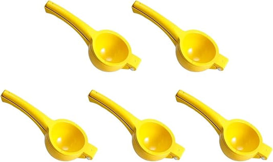 Home Manual Lemon Squeezer Aluminum Alloy Hand Pressed Citrus Orange Juicer Portable Kitchen Tool for Lime Lemon Home Use Yellow 1-5PCS(5pcs)