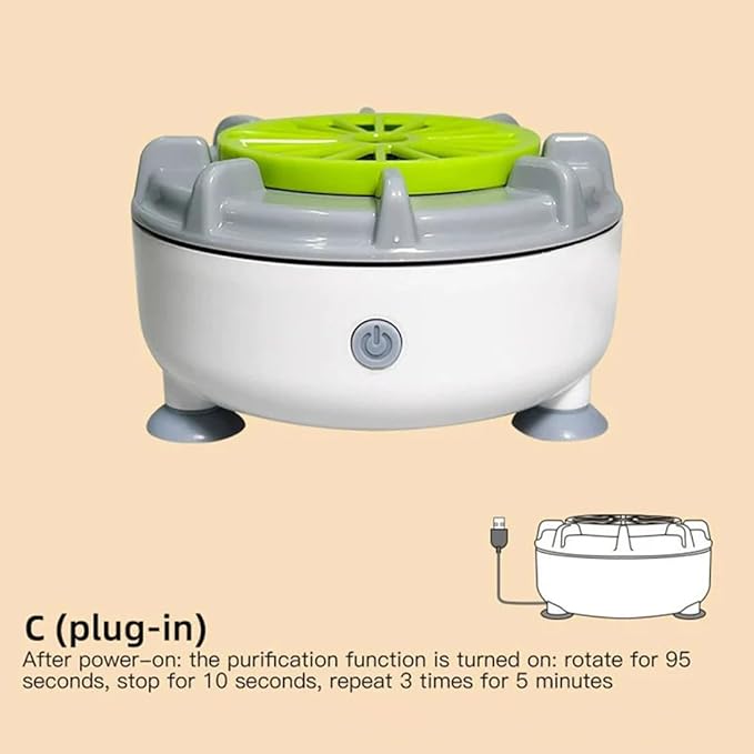 Efficient Portable Fruit and Vegetable Washers, Fruit and Vegetable Cleaning Machine, Electric Fruit Cleaner for Washing Fruits, Vegetables, Grain, Meat, Water-Proof & Wireless Charging (C)