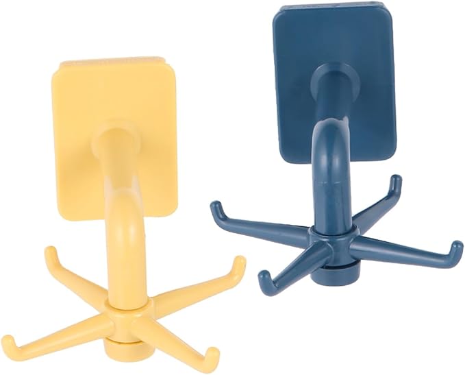 Unomor 2pcs Wall-Mounted Rotatable Hangers Storage Rack for Kitchen Bathroom Utensil Organizer with Rotation Smooth Surfaces