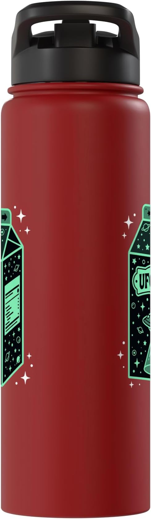 UFO Juice Retro Cat Abduction Alien Space Milk Cosmos Stainless Steel Insulated Water Bottle