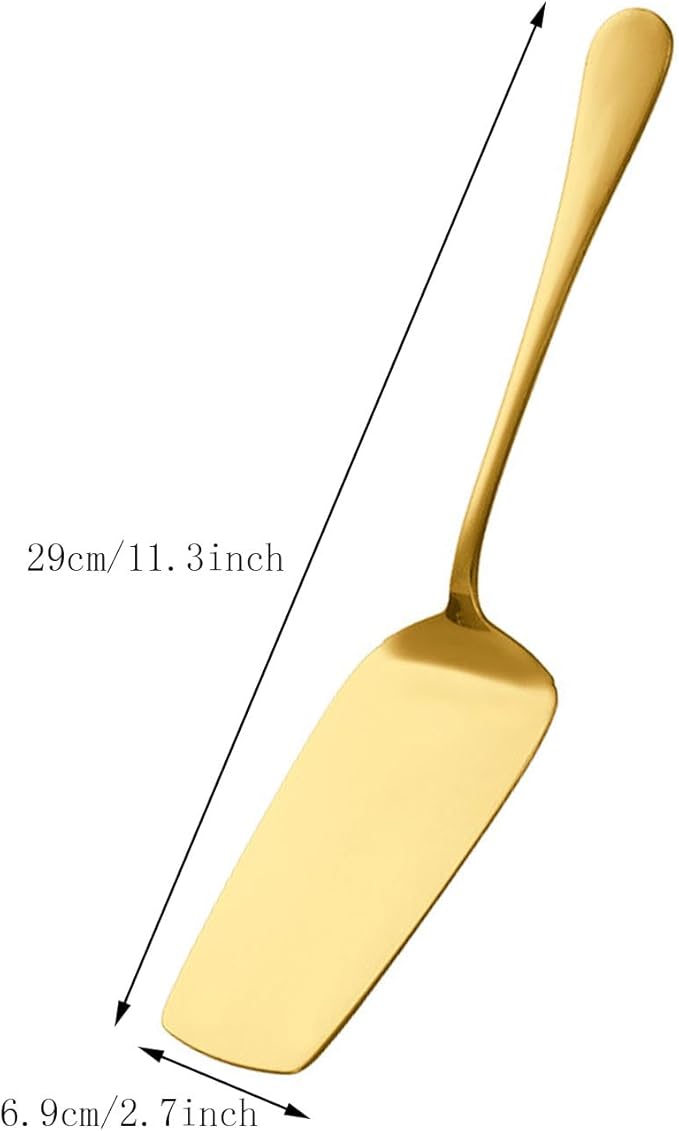 1Pcs Stainless Steel Lasagna Server,Stainless Steel Solid Turner,Stainless Steel Cake Pizza Shovels Kitchen Server (gold)