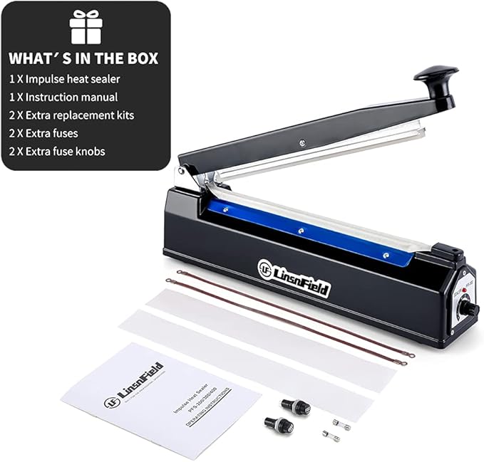 Sealer Pro - 20 inch - 5mm Sealing Width - Impulse Heat Sealer Most Heavy Duty for Strong, Secure Sealing for Long Term Food Storage, Black