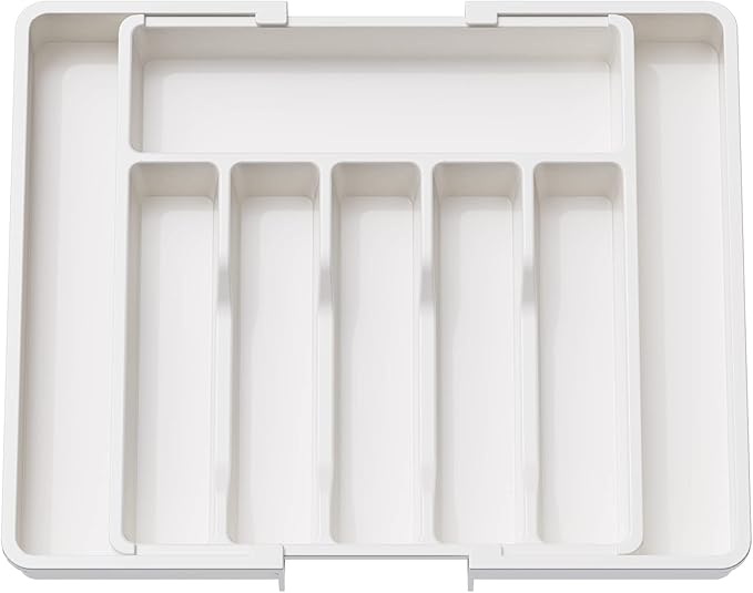 Lifewit Silverware Drawer Organizer, Expandable Cooking Utensil Tray, Adjustable Plastic Storage for Spoons Forks Knives, Large