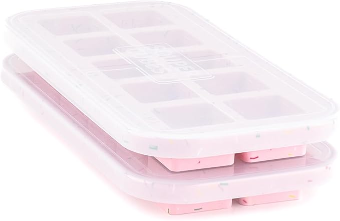 Souper Cubes 2 Tbsp. Silicone Freezer Molds - Perfect for Storing Garlic, Herbs, Ginger, Pesto, Tomato Paste, Lemon Juice, Purees and More - Cotton Candy – 2-Pack