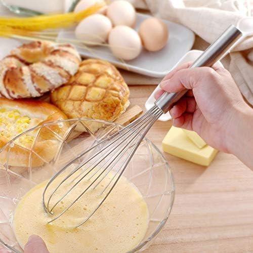 Stainless Steel Whisks with 3 Packs 8"+10"+12" Kitchen Whisk Set Kitchen Whip Kitchen Utensils Wire Whisk Balloon Whisk Set for Blending Whisking Beating and Stirring