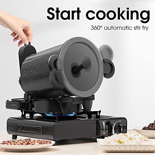 Automatic Multi Cooker, Intelligent Non-Stick Stir-Fry Machine, 360° Rotating Heating Pot Stirrer for Cooking, Compact Design for Outdoor Use
