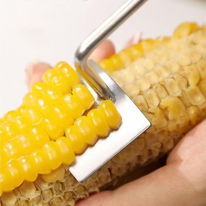 2025 NEW Long Handle Stainless Steel Corn Stripping Tool StripChef Corn Peeler for Corn on the Cob – Easy to Clean a must-have small tool in the kitchen (1 Pack)