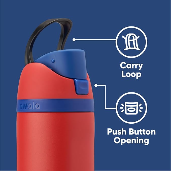 Owala Marvel FreeSip Insulated Stainless Steel Water Bottle with Straw for Sports and Travel, BPA-Free Sports Water Bottle, 24 oz, Spiderman | Insulated, with Straw, BPA-Free, Sports Water Bottle