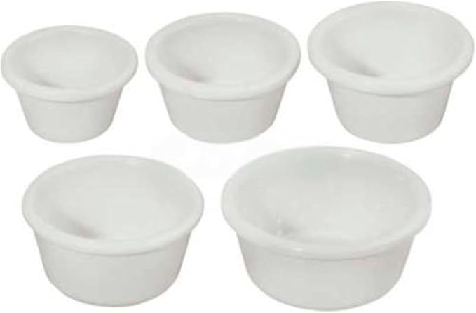 Winco Commercial-Grade Plastic Ramekin/Dipping Sauce Cup, Smooth, 6 Ounce, Black (12 Pack)