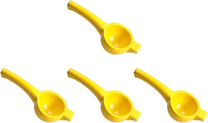 Home Manual Lemon Squeezer Aluminum Alloy Hand Pressed Citrus Orange Juicer Portable Kitchen Tool for Lime Lemon Home Use Yellow 1-5PCS(4pcs)