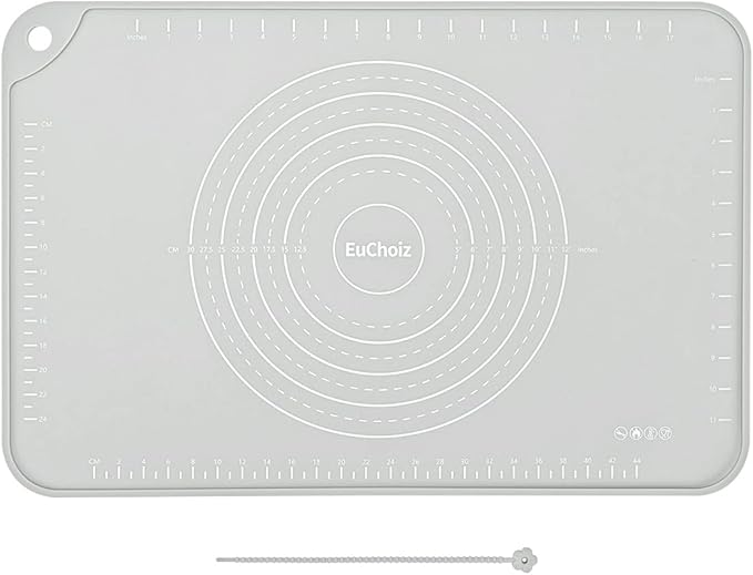 Silicone Pastry Mat 24"*16" Extra Thick Non Stick Baking Mat Food Grade Silicone Dough Rolling Bake Mat with Edge Heightening